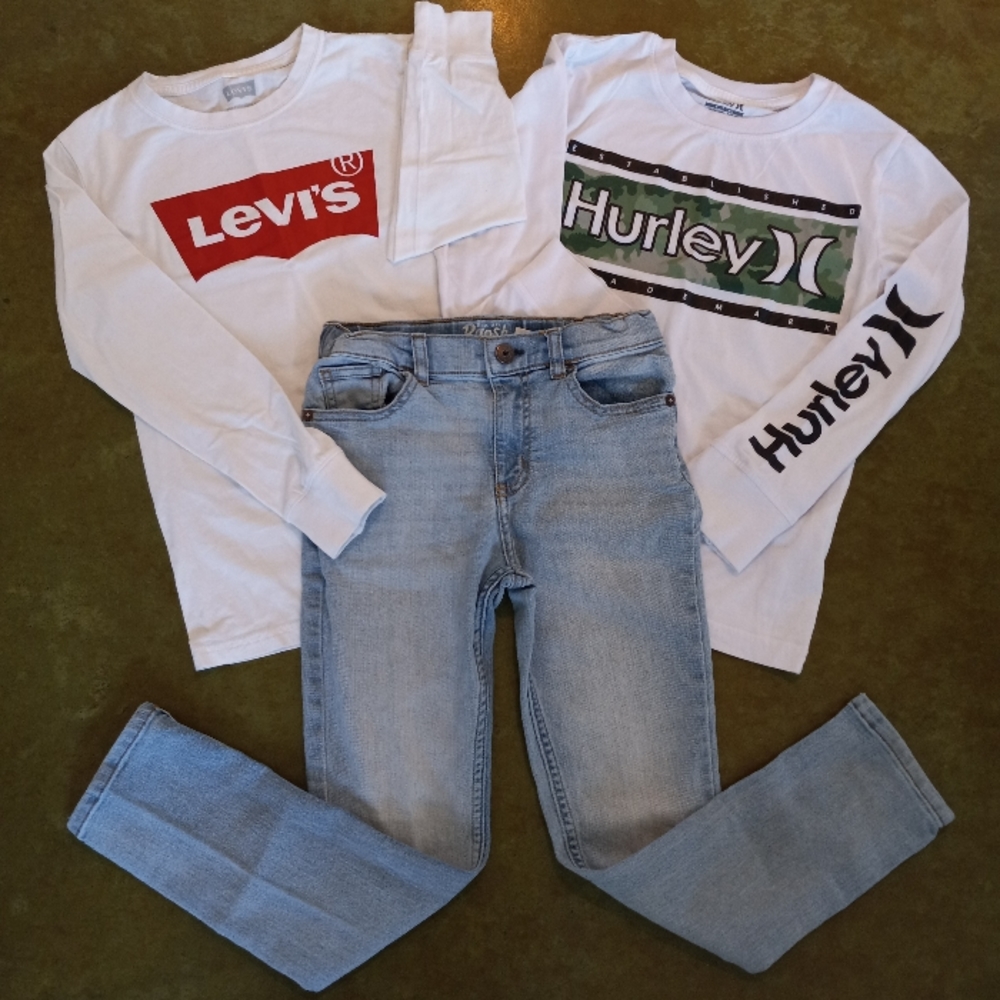 Hurley, Levi's & B'gosh - Lot of 2 Long Sleeve Tee Shirts and 1 Pair of Jeans
